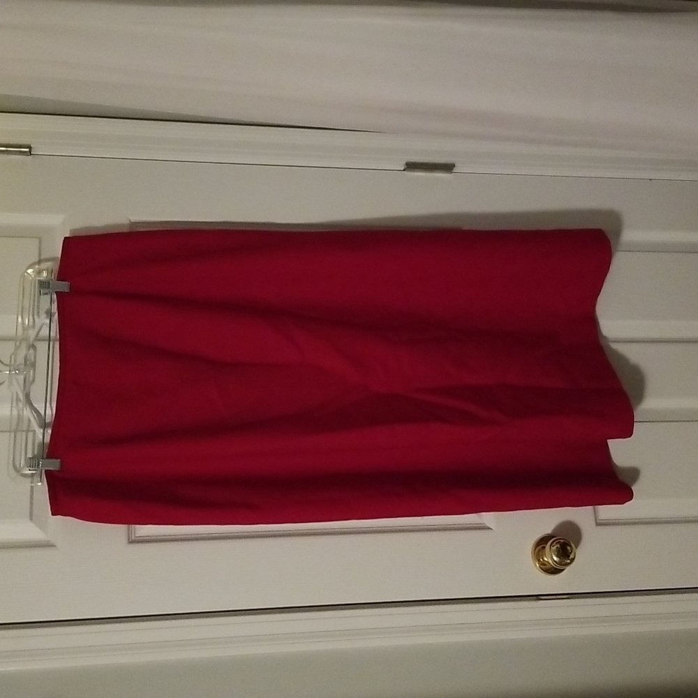 Long red skirt